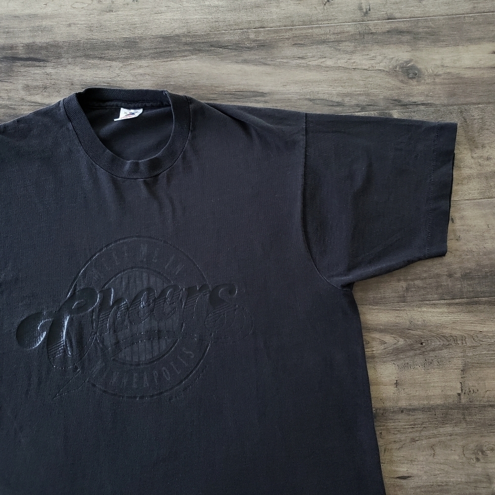 VTG 90s Cheers Minneapolis Black Single Stitch T-Shirt Fruit Of The Loom XL